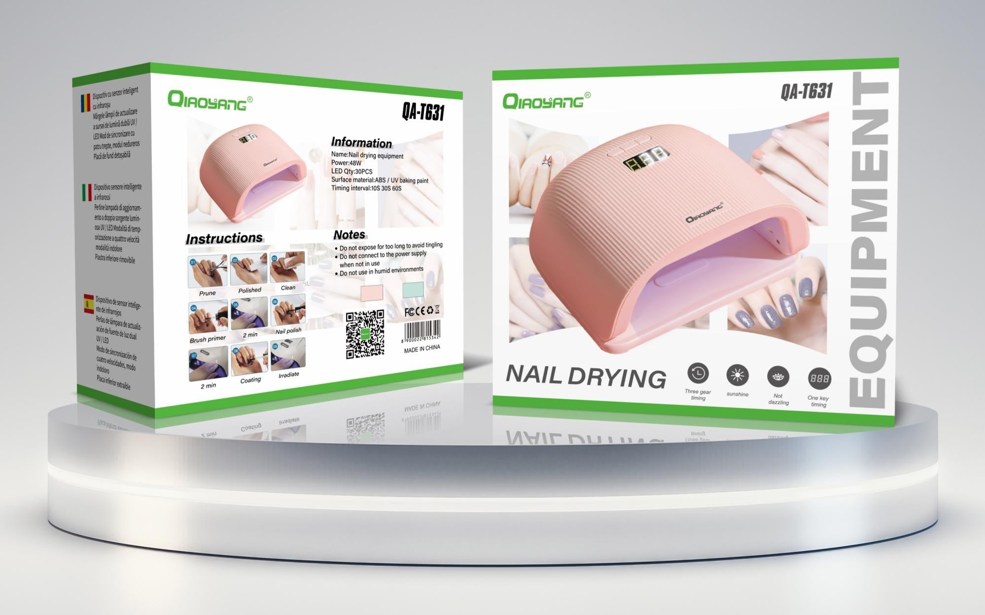 Lâmpada UV/LED Secagem de Unhas 48W QA-T631