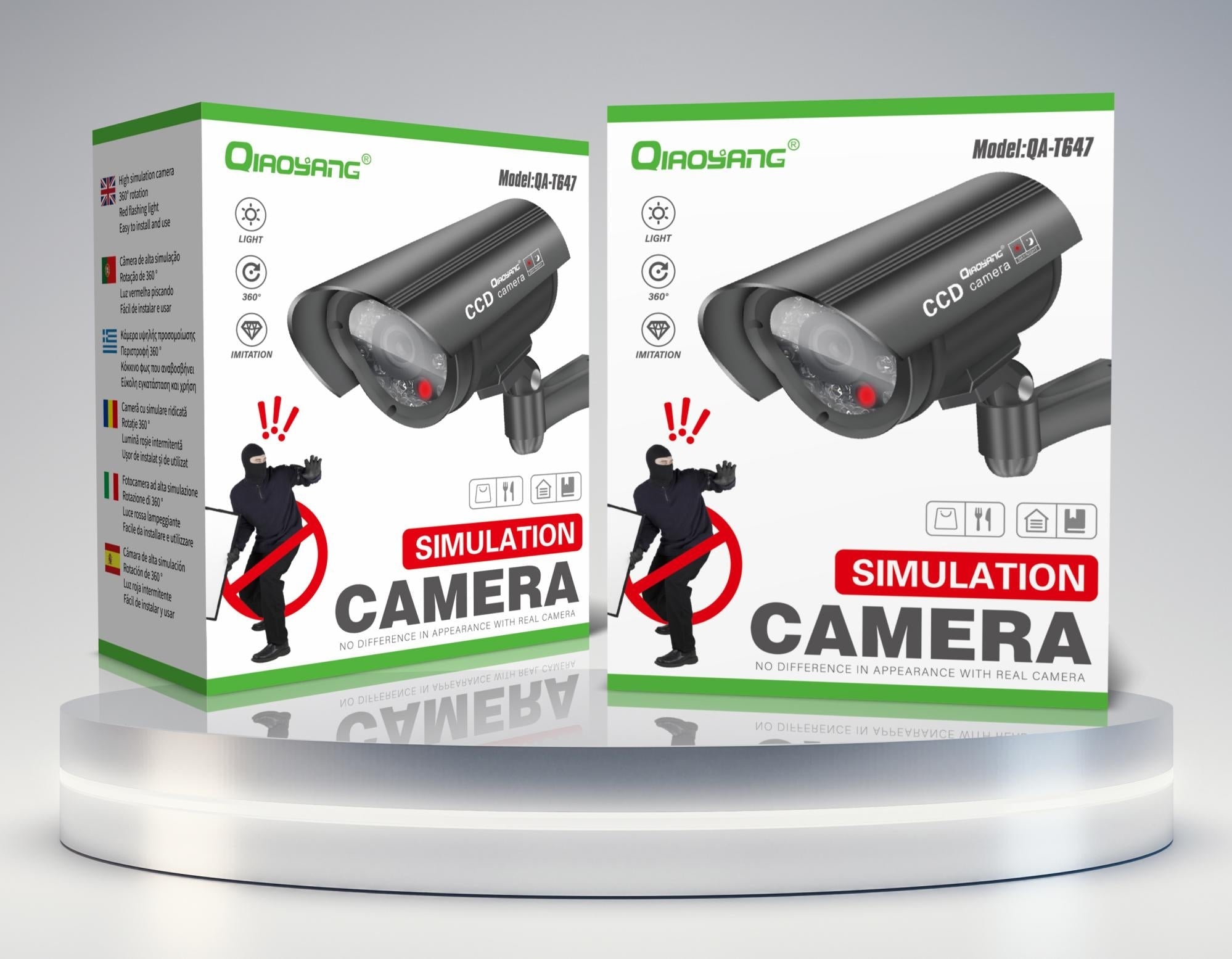 Câmara CCTV Falsa de Simulação com Luz LED