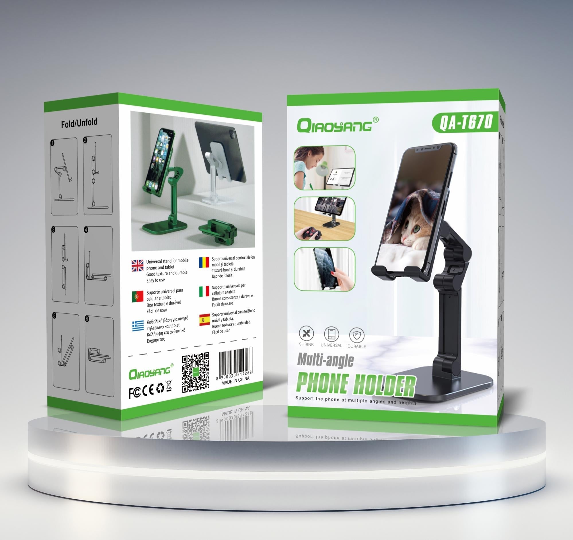 Suporte de Secretária Dobrável para Telemóvel e Tablet
