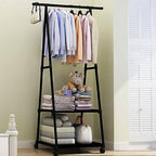 Cabide Porta-Roupa Triangular com 2 Prateleiras