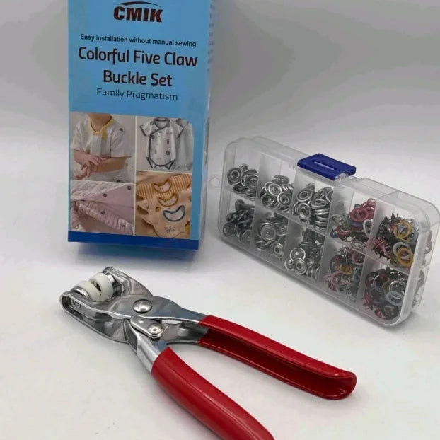 Kit Aplicador de Botões de Pressão Coloridos