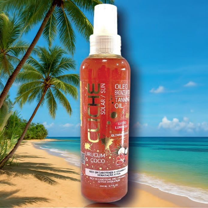 Óleo Bronzeador Cliché de Urucum e Coco 200ml - Efeito Luminoso