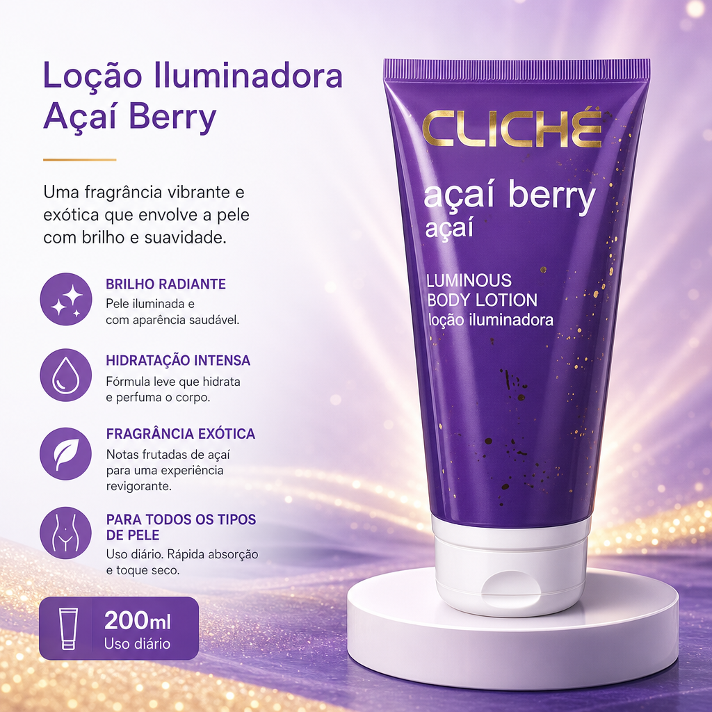 Loção Corporal Iluminadora CLICHÉ Açaí Berry